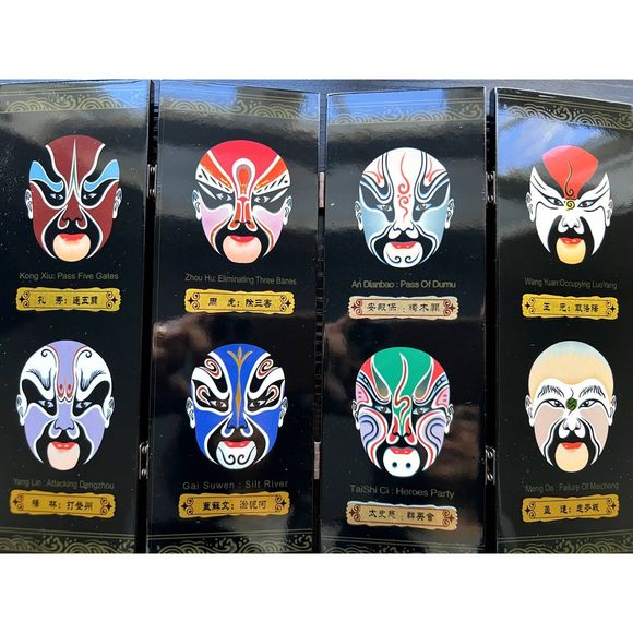 6 panels folding screen, Chinese Peking Opera Facial makeups, room decoration - Picture 3 of 9